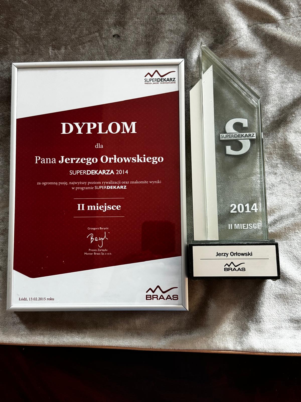 Certyfikat i dyplom Jerzego Orłowskiego - dokument 11