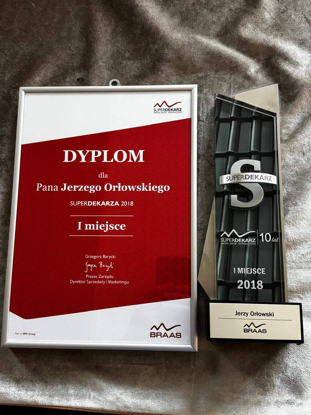 Certyfikat i dyplom Jerzego Orłowskiego - dokument 15