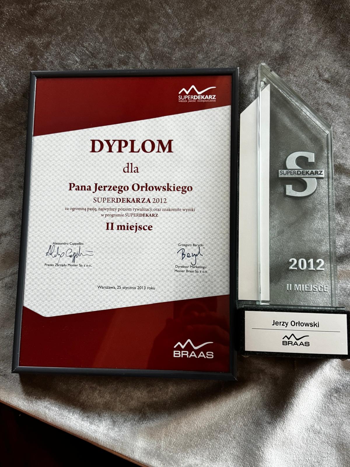 Certyfikat i dyplom Jerzego Orłowskiego - dokument 09